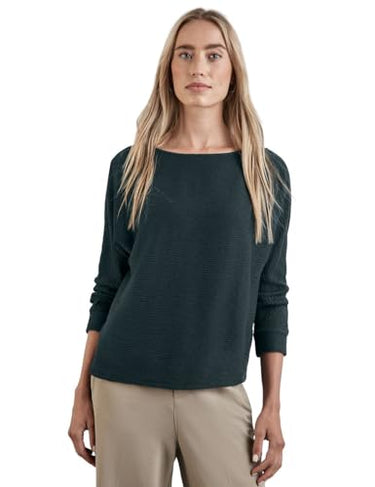 STREET ONE Damen A321930 Strukturshirt, Hunter Green, 40 im Sale